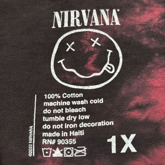 Nirvana The Heart Shaped Box In Utero Grunge Band Tie Dye 1X - Picture 4 of 4